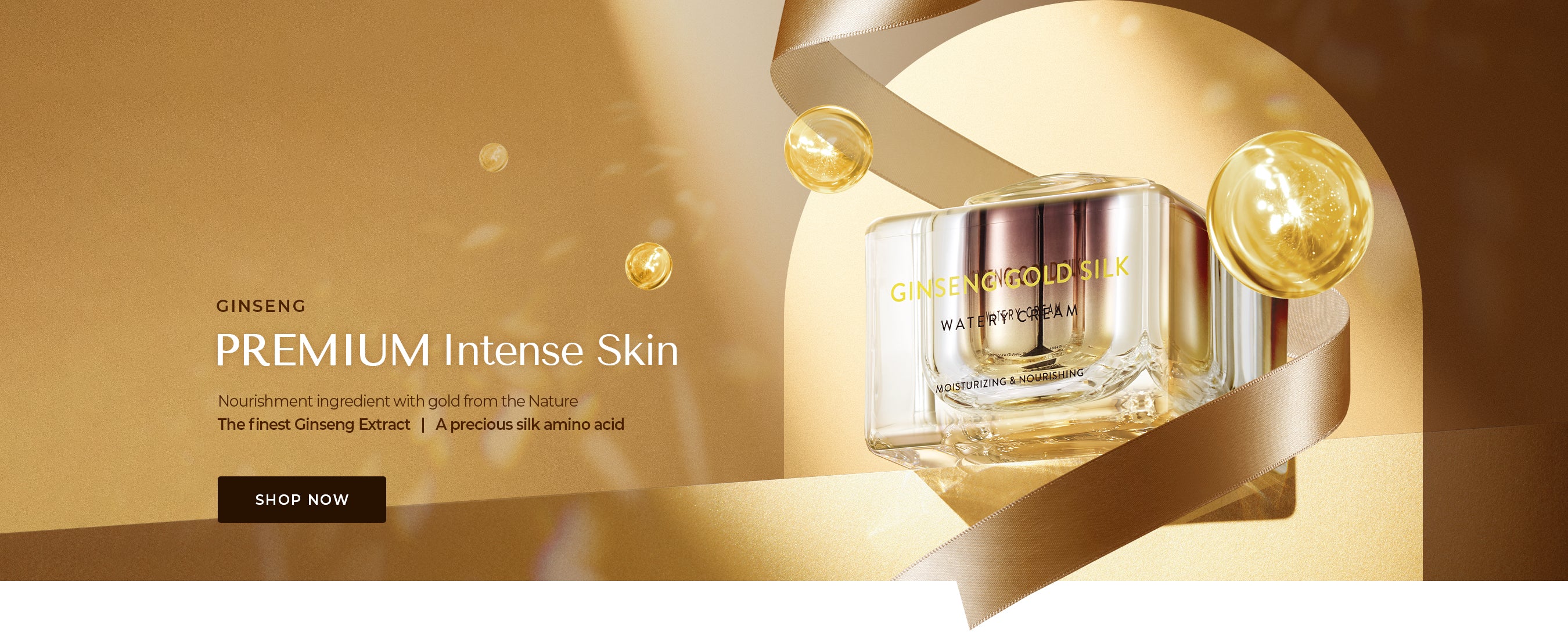Premium Intense Skin Nourishment ingredient with gold from the Nature